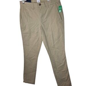 NWT Gap Slim Khaki Chino Pants Stretch Mid Rise Work Office Casual Mens 28x30